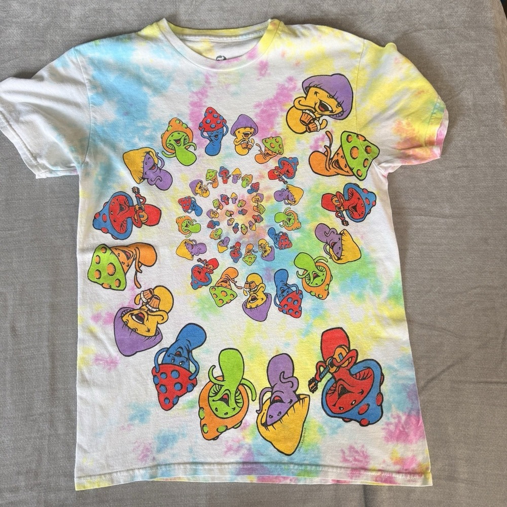 Liquid Blue Mushroom Tie Dye T Shirt Small Trippy Festival 2016 Graphic Tee